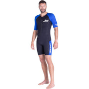 Cressi Tiburon 2 mm Short Sleeve Shorty Wetsuit for Men, Black/Blue, XL, XDG014525