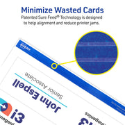 Avery Tent Cards, Embossed Border, Heavyweight Matte White Cardstock, 2.5 in x 8.5 in, 100 Pack