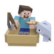 Mattel Minecraft Treasure Hunt Adventure Pack, 3.25-in Action Figures Steve, Dolphin, Drowned with Accessories GYX23