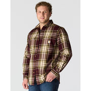 Carhartt Men's Loose Fit Heavyweight Flannel Long-Sleeve Plaid Shirt, Port, Large, 107013-PRT
