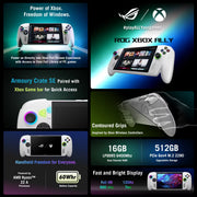 ASUS ROG Xbox Ally Gaming Handheld, 7-Inch Touchscreen, 120Hz, AMD Ryzen Z2 A CPU, 2TB SSD, 16GB RAM, Mytrix Black Ice Wireless Pro Controller Hub Keyboard & Mouse Combo