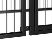 JXXRZ Large Dog Kennel, 64 in, Black Metal Frame, Furniture Style Crate with Lockable Door, Expandable and Foldable