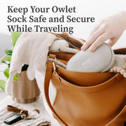Owlet Dream Sock Travel Case, Protective Hard-Shell Storage with Custom Foam Mold, Grey, Compact with Shoulder Strap