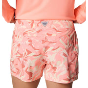 Columbia Women's Tidal III Athletic Shorts, Omni-Shade UPF 50 Sun Protection, Omni-Shield Repellency, 4-Way Comfort Stretch, Tiki Pink Undertow, Plus Size 1X, Mid Rise, 209321