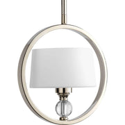 Progress Lighting P5007-104 Fortune Collection 1-Light Mini-Pendant, Polished Nickel