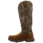 Twisted X Waterproof Moc Toe Back-Zip Snake Boots for Men - Mossy Oak Bottomland/Brown - 14M