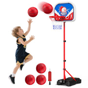 Joystone Kids Basketball Hoop Adjustable Height 2.9 ft-6.2 ft Portable Indoor Outdoor Basketball Goal Blue 5032203876