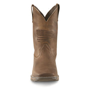 ARIAT Anthem Patriot Western Boot for Kids, Distressed Brown Leather, Square Toe, Water Resistant, 8-Inch Shaft, Size 6, 10040366-200