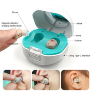FTV Hearing Aids for Senior with Noise Cancelling, White