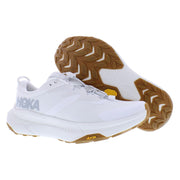 Hoka Transport Women's Athletic Shoe, White, Size 7.5 Medium, Cushioned Flat Heel, Sustainable Materials, Vibram EcoStep Outsole, 1123154-WWH
