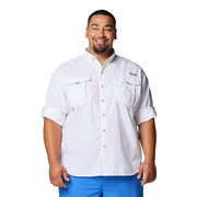 Columbia Mens PFG Bahama II Long Sleeve Fishing Shirt, White, Medium, UPF 30 Sun Protection, Quick-Dry Nylon, Relaxed Fit, 101162