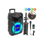Pyle PPHP122SM 800 Watts Portable Indoor Outdoor Bluetooth Speaker System with Rechargeable Battery and Flashing Party Lights