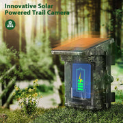 Campark TC02 Solar WiFi Trail Camera, Native 4K 30fps Video, 85MP Photos, Bluetooth, Loop Recording, 0.1s Motion Activated, Night Vision, IP66 Waterproof