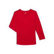 Wonder Nation Boys Long Sleeve Kid Tough T-Shirt, 10-12 (L) Husky, Brilliant Red - 60% Cotton