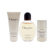 Calvin Klein Obsession For Men Fragrance Gift Set, Oriental Woody Scent, 125ml Eau De Parfum, 100ml After Shave Balm, 75ml Deodorant Stick