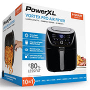 PowerXL AF-E6001-L 6-Qt Digital Vortex Air Fryer With 10 Quick-Touch Presets, Black