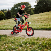 Sppty SPPBK02-12 12 Inch Kids Bike with LED Lights, Removable Training Wheels, Red
