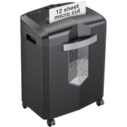 Bonsaii C266-B 12-Sheet Micro Cut Shredder, P-4 Security Level, 60 Min Continuous Use, Black