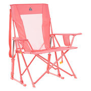 GCI Outdoor Comfort Pro Rocker Patio Chair, Spring-Action Rocking Technology, Mesh Back, Built-In Beverage Holder, Portable, 250 lb Capacity, Comfort Pro Rocker Americana Deluxe