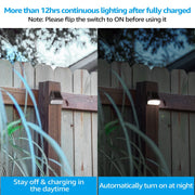 TorchStar Dusk-to-Dawn LED Solar Fence Lights, 4000K Cool White, Oil Rubbed Bronze, Pack of 6