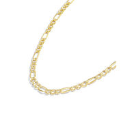 Jewelry Atelier Gold Filled Figaro Chain Necklace, 14K Solid Yellow Gold, Unisex, Multiple Widths 2.8mm to 5.6mm, Various Lengths, GFFIG5.620