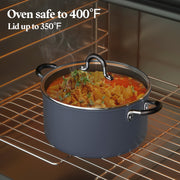 Cook N Home Professional Hard Anodized Nonstick Cookware Set, 10-Piece, Black, Oven and Dishwasher Safe, 02715