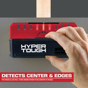 Hyper Tough 9-Sensor LED Electronic Stud Finder with Live Wire Meter, Battery Powered, Red, HYPR9