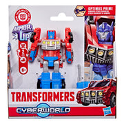 Hasbro Transformers Cyberworld Armored Cyber Changers Optimus Prime 4-Inch Action Figure with Quick 2-in-1 Transformation and Converting Blaster Accessory
