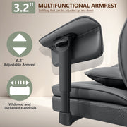 Coolhut Big and Tall PU Leather Office Chair, Adjustable Headrest and Footrest, 3D Adjustable Padded Armrest, Ergonomic Lumbar Support, Gray, CH-MP-312-1-Gray
