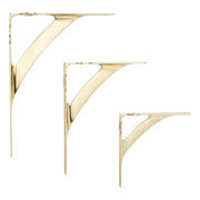 Signature Hardware Veruca Brass Shelf Bracket, Polished Brass, 5-7/8 in, 955169-7.875
