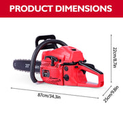 HUSGW Two-Stroke 58CC Gas Chainsaw, 2200W Power, 20-Inch Stainless Steel Guide Bar, Safety Brake, Soft Leather Handle, Complete Accessory Kit
