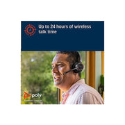 Poly Voyager 4310 UC Wireless Headset, Single-Ear, Bluetooth 5.2, USB-A Adapter, Noise-Canceling Dual Mic, Adjustable Padded Headband, Teams Certified, Charge Stand, 218471-02