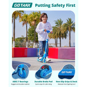 Gotrax K03 Kids Kick Scooter, LED Light-Up Wheels, Adjustable Handlebars, Lightweight 4.6 lb, Purple, Supports Up to 110 lb