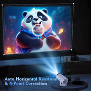 Geek Chef Smart 1080P Portable Projector with Android TV 11, Auto Keystone Correction, Dolby Audio, Wi-Fi 6, Bluetooth 5.0, 180 Adjustable Stand, TS9