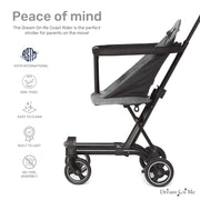 Dream On Me Coast Rider Travel Stroller Lightweight Aluminum Frame 3-in-1 Convertible Gray 365-GRAY