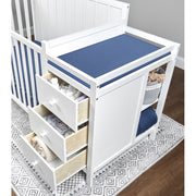 Sorelle Essex 4-in-1 Convertible Crib & Changer, White, Wooden Baby Bed with Storage Drawers and Padded Changer, Toddler and Full-Size Bed Conversion, 2050-WH