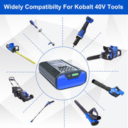 BOTKK 3000mAh 40V Power Tool Battery with Smart Cell Management, Shock-Absorbing Structure, Battery Level Indicator, Compatible with Kobalt 40V Outdoor Equipment KB240-06 KB240C-06 KB2540C-06