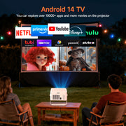 Magcubic Smart Projector HY450MAX, 8K Support, Native 1080P, Android 14 TV OS, Auto Focus, 1100 ANSI Lumens, WiFi 6, 12W HiFi Stereo, HDR10+, 1.0:1 Throw Ratio, White