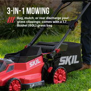 SKIL PWRCore 40V Brushless 20-Inch Push Lawn Mower Kit with Smart Caddy, 7.5Ah Battery, 150W Charger, PM2010C-16