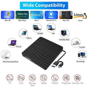 Doosl 5066B USB 3.0 Type-C External DVD Drive, Black