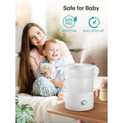 FOHERE GO-2811 Ultrasonic Humidifier, 3.2L Top-Fill Cool Mist, 3-in-1 Essential Oil Diffuser with 7-Color Night Light, BPA-Free, Quiet White