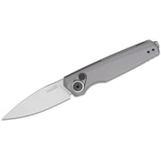 Kershaw Launch 18 Automatic Folding Knife, 2.79in CPM 154 Steel Spear Point Blade, Stonewashed Finish, Gray Anodized Aluminum Handle, KS7551