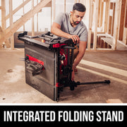 Skil Table Saw, 15 Amp, 10 Inch Blade, Rack and Pinion Fence Rails, Folding Stand, 4x4 Cutting Capacity, TS6307-00