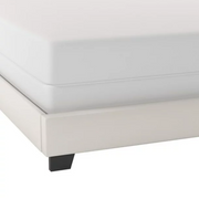 Hillsdale Willow Nail Head Upholstered Bed, White Faux Leather - Queen