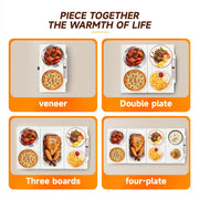 PINSAl Electric Hot Plate Food Warming Tray, Adjustable Temperature up to 120C, Metal Foldable Portable Design, Splicing up to 5 Trays, 5 in Height, AYS-PJS100/4