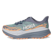 Hoka Women's Stinson 7 Running Shoes, Grey Skies/Pale Tangerine, Medium Width, Synthetic Upper, 1141531-GSP