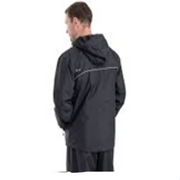 Berne Coastline Lightweight Hooded Rain Jacket - Black - 5XL
