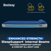 Bestway SleepSupport Twin Air Mattress 12 in, Built-in AC Pump, Durable PVC, Portable with Storage Bag
