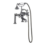 Barclay 4601-MC-CP Rim-Mounted Tub Faucet with Hand Shower, Cross Handles and 5-Inch Spout