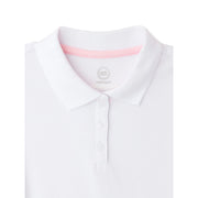 Wonder Nation Girls Polo Shirt with Short Sleeves, White, XL